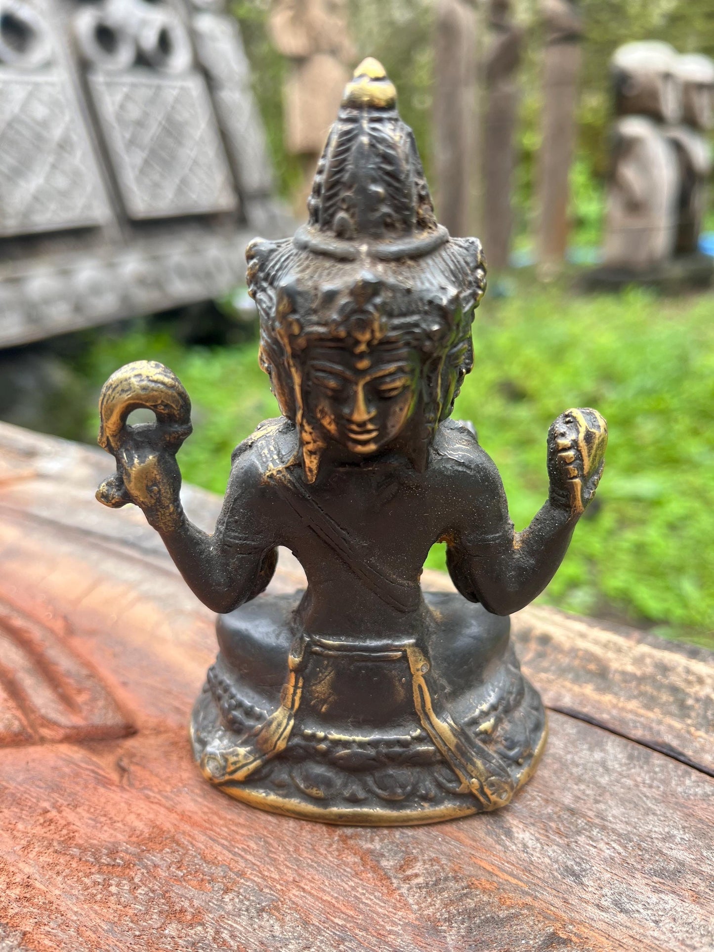 Balinese Bronze Brahma Figure | Handcrafted Hindu Deity Sculpture