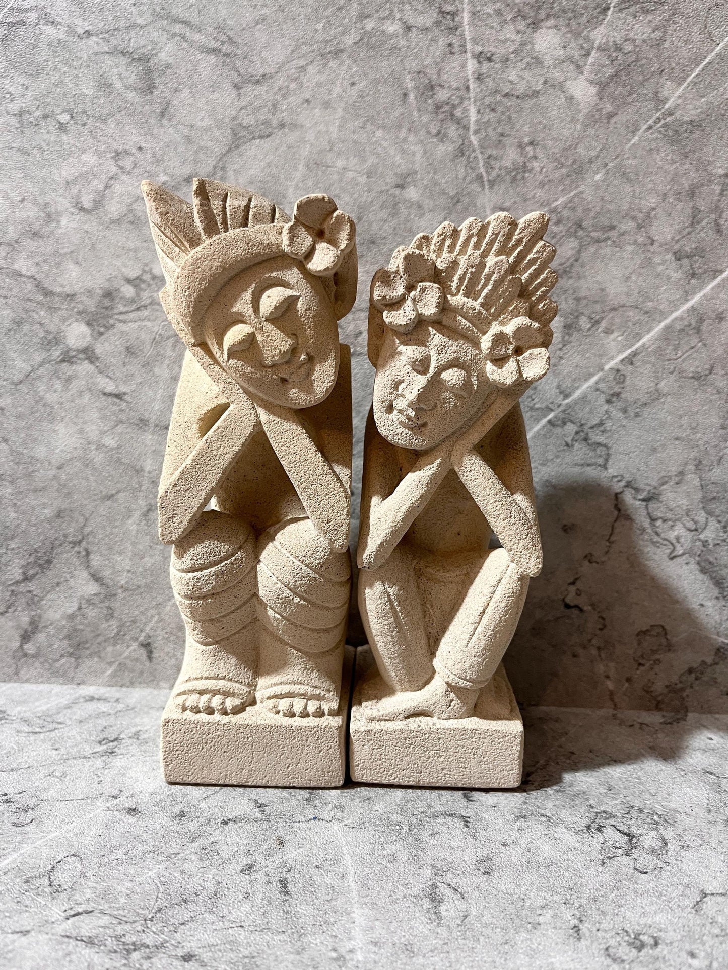 Balinese Limestone Wedding Couple – Handmade Sculpture | handmade, gift, housewarming, home decor.
