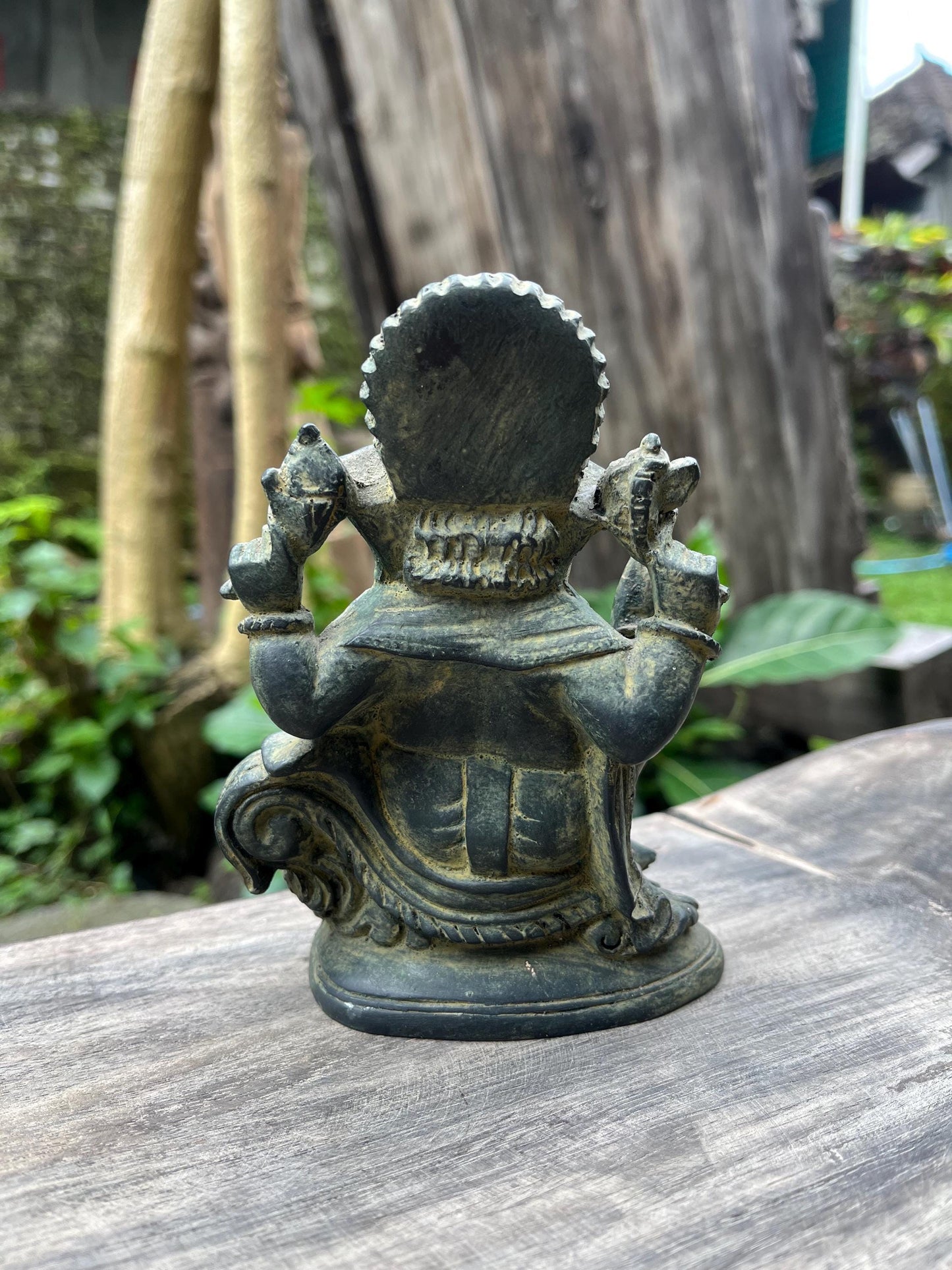 Handmade Resin Ganesha Statue: Balinese Spiritual Decor (6.3 inches)