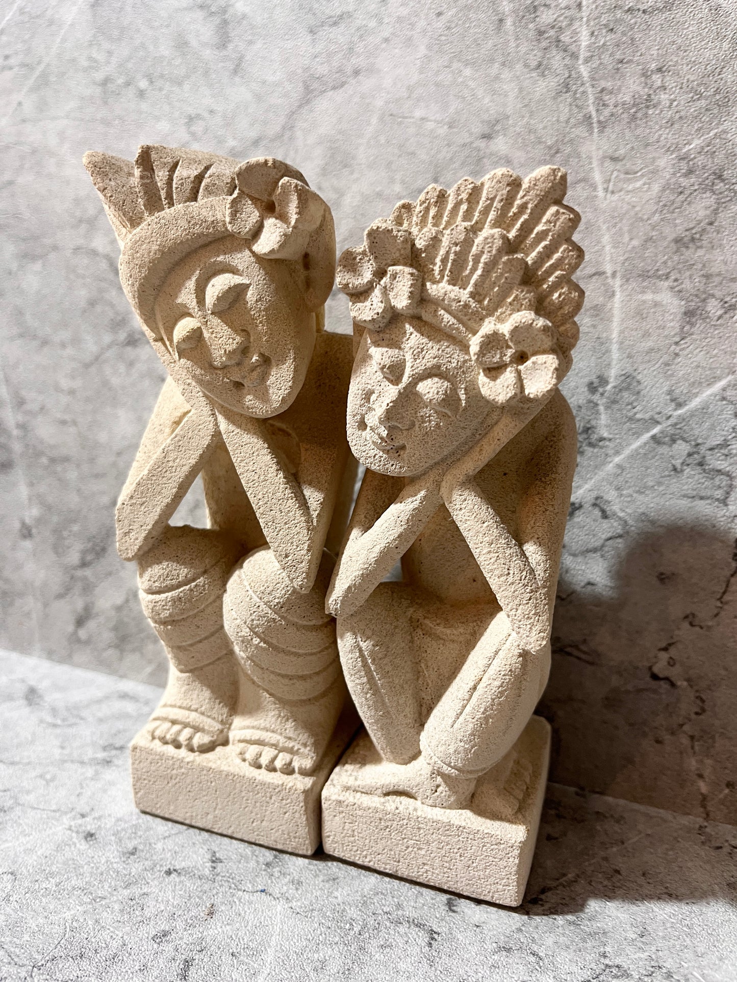 Balinese Limestone Wedding Couple – Handmade Sculpture | handmade, gift, housewarming, home decor.