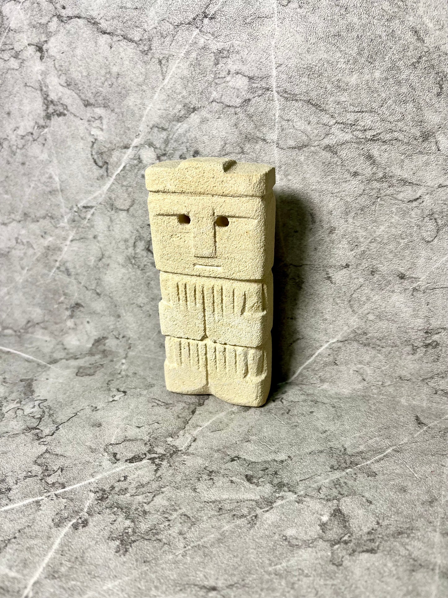 Limestone Timor Tribal Statue – Primitive Ancestral Figure Small Statue Decor