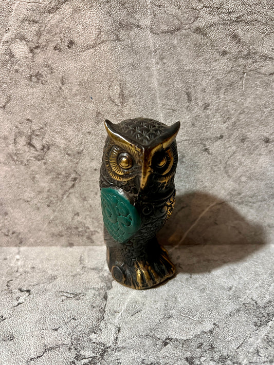 Bronze Owl Figure – Handcrafted Animal Sculpture, Home Decoration, housewarming, gift, handmade.