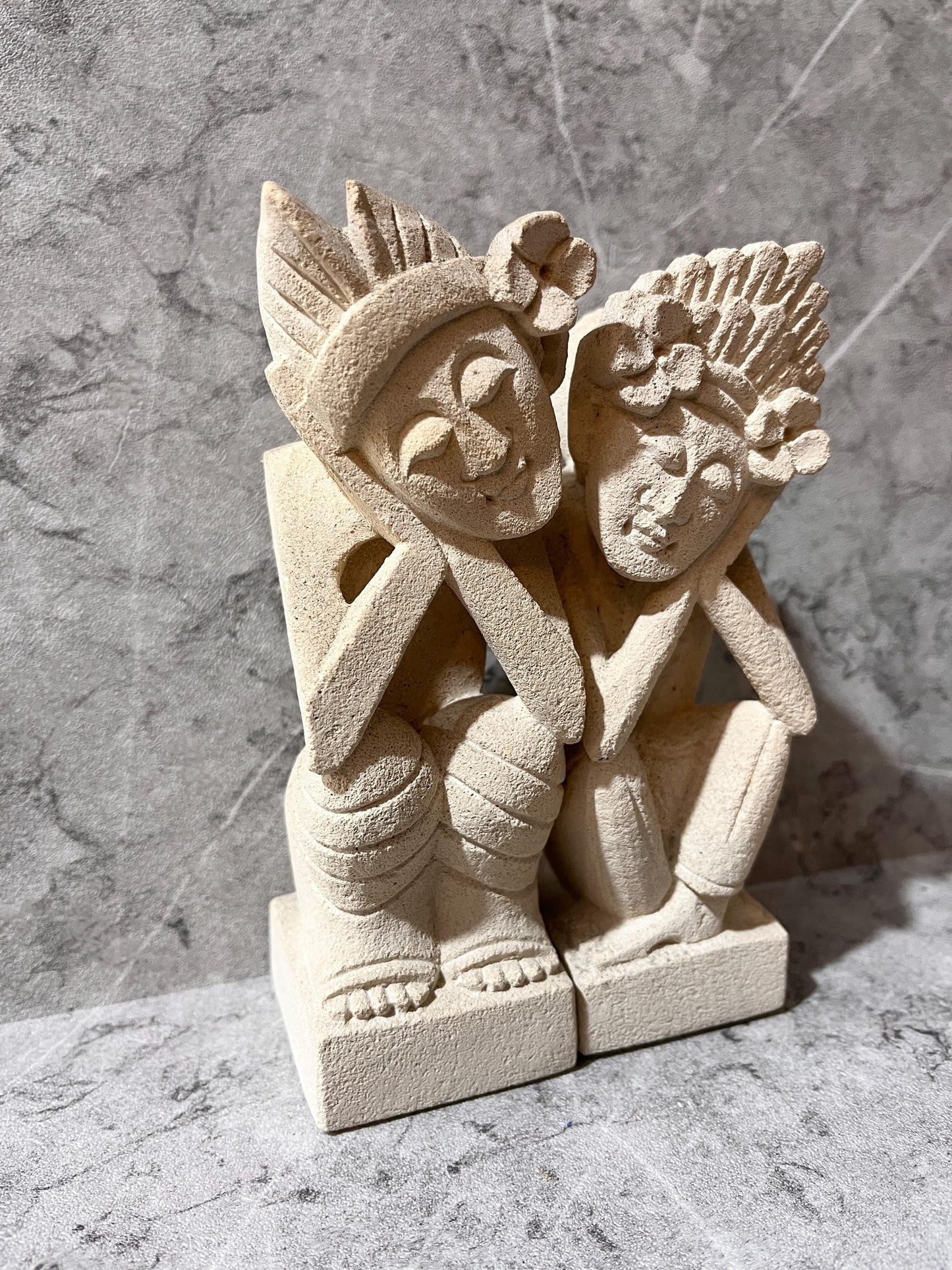 Balinese Limestone Wedding Couple – Handmade Sculpture | handmade, gift, housewarming, home decor.