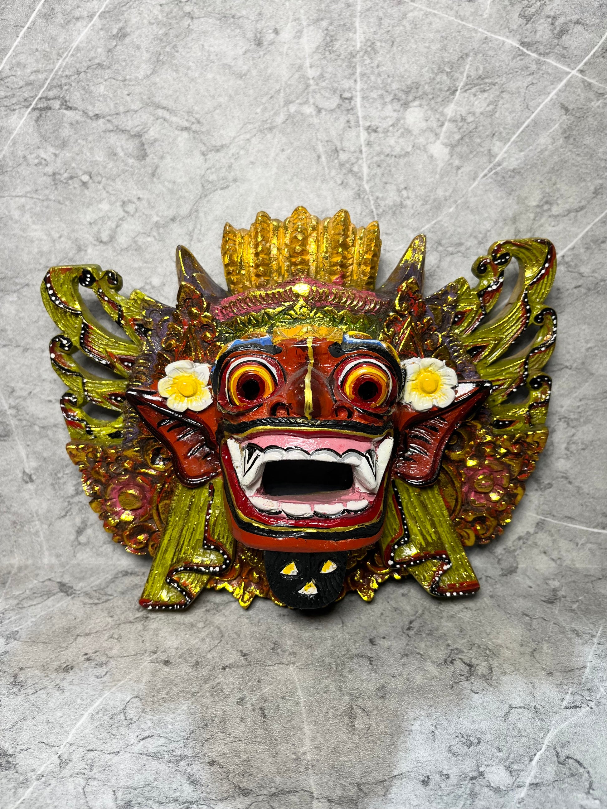 Hand-Carved Wooden Balinese Barong Statue