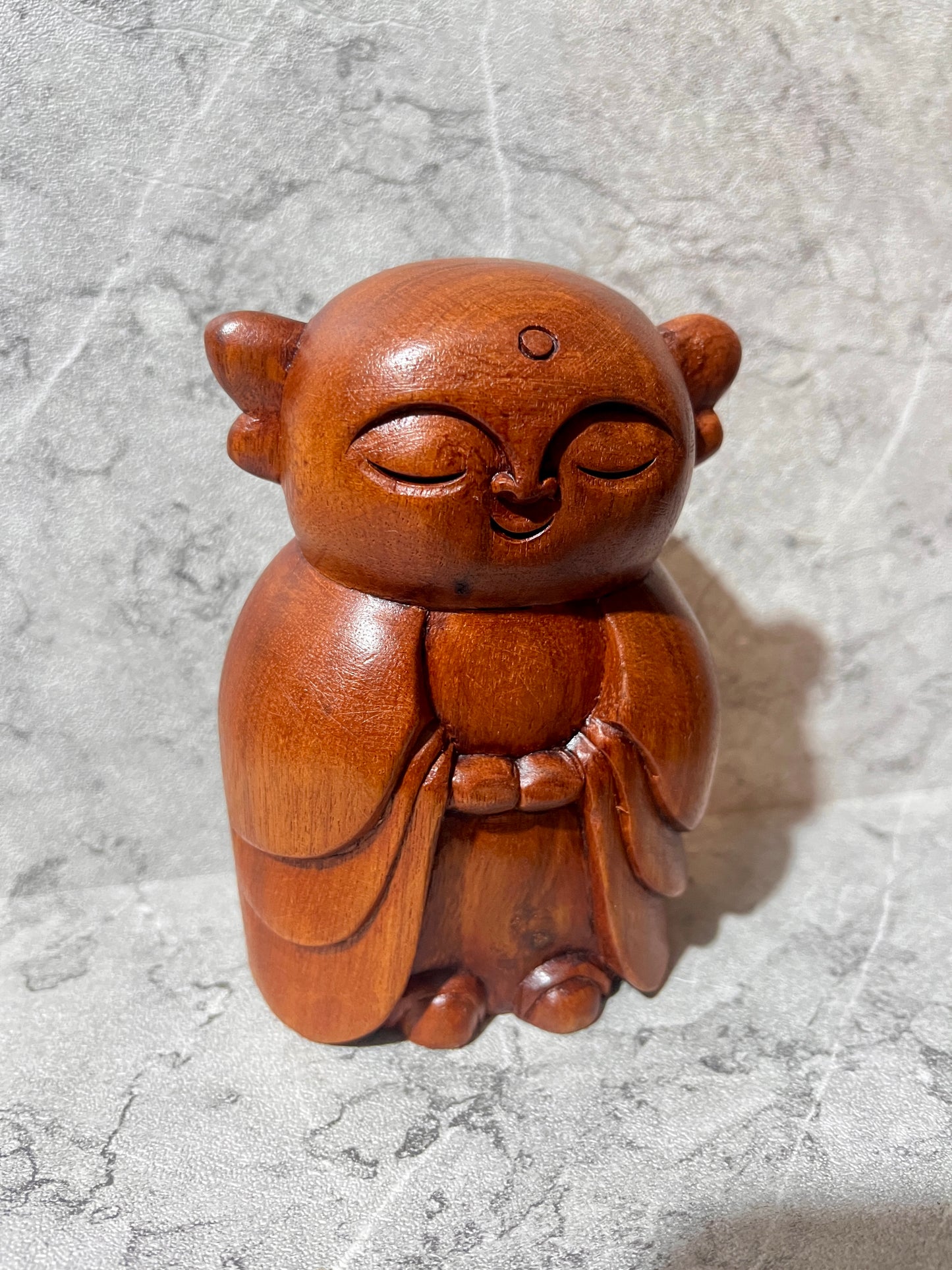 Wooden Jizo Statue – Hand-Carved Balinese Art Figure | handmade, gift, housewarming, home decoration.