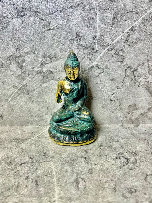 Handmade Bronze Buddha Statue: Seated Meditation Decor