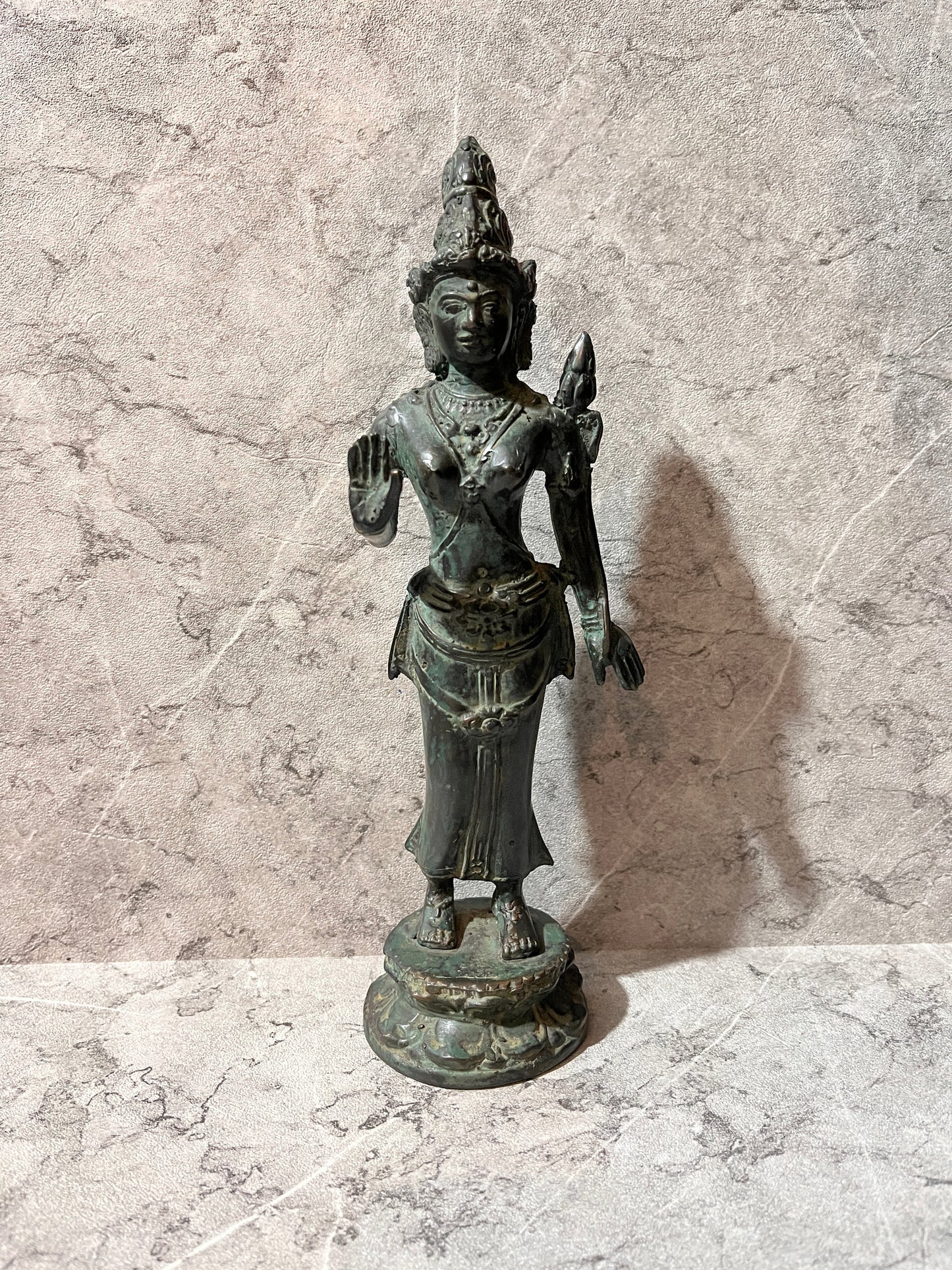 Bronze Goddess Tara Figure – Hindu Balinese Art Sculpture | Handmade Spiritual Home Decoration