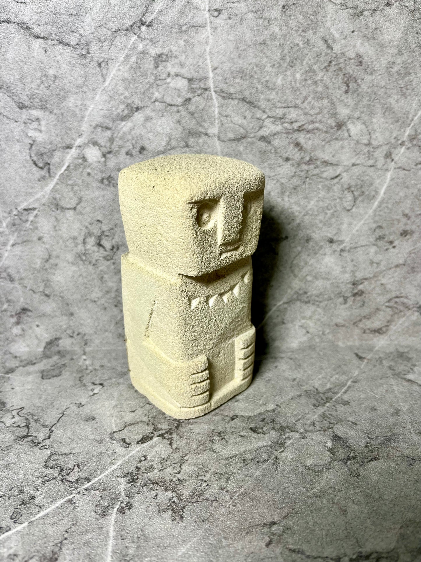 Limestone Timor Tribal Statue – Primitive Ancestral Figure Decor