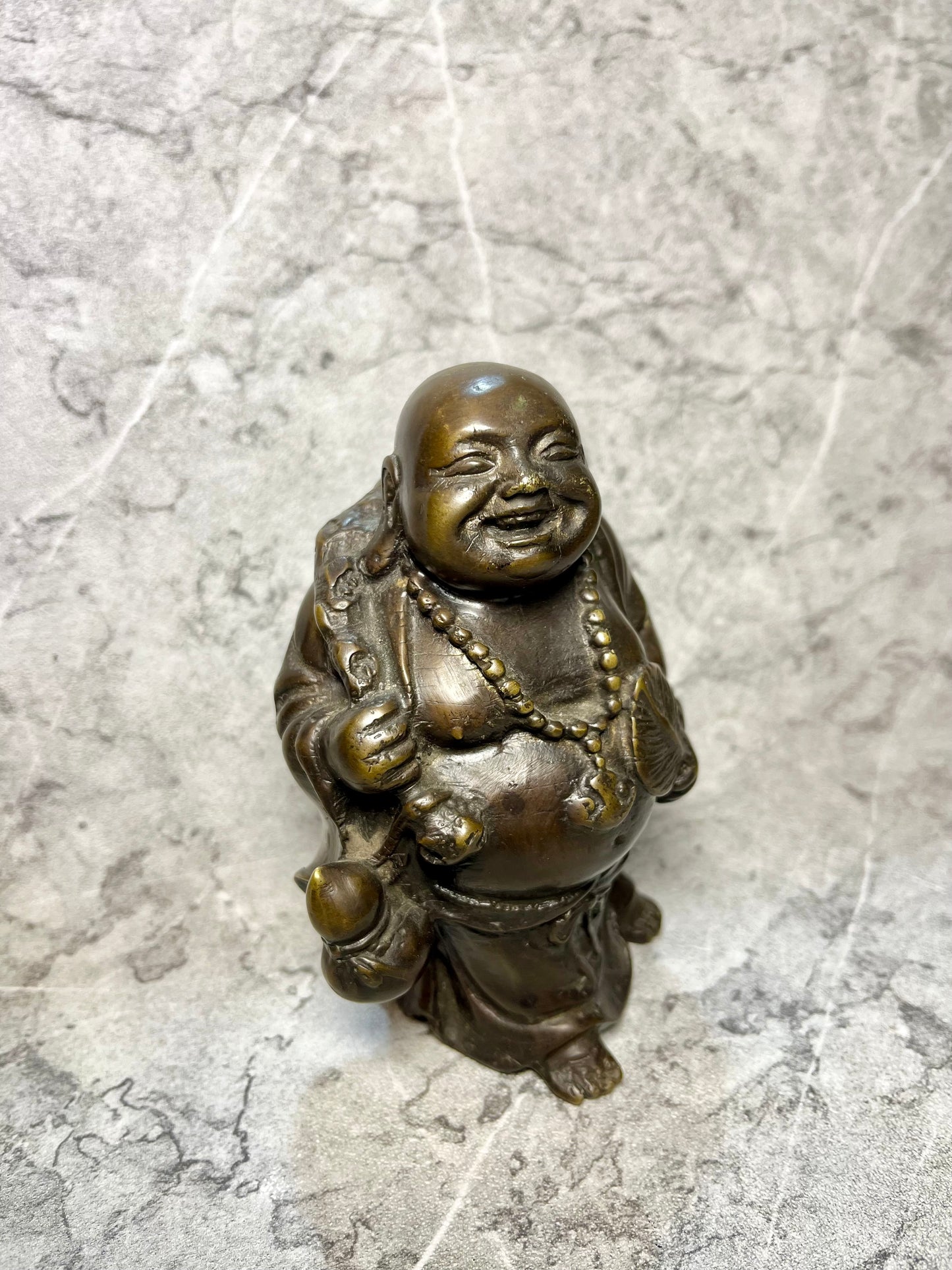 Bronze Monk Figure: Handcrafted Abstract Spiritual Decor