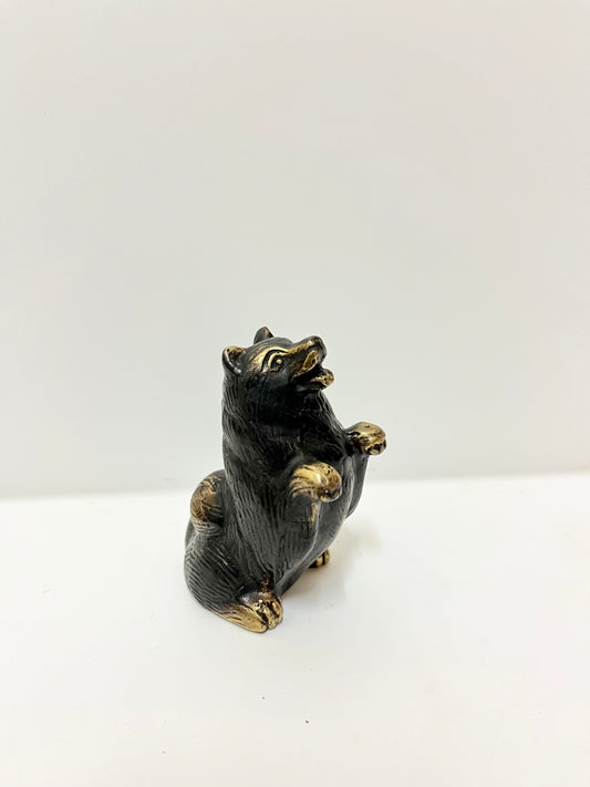Bronze Dog Figure – Handcrafted Balinese Miniature Sculpture