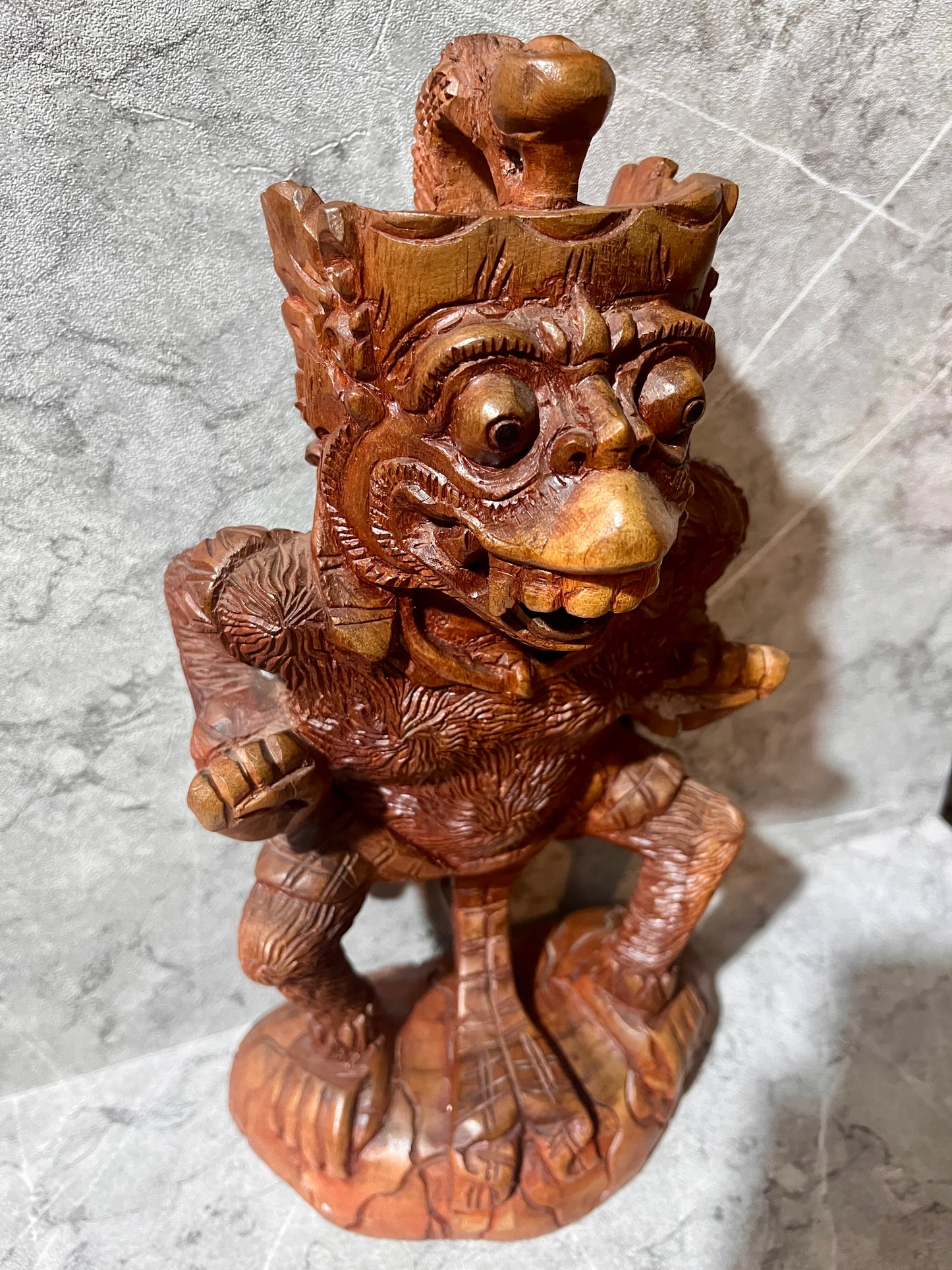 Wooden Hanuman Sculpture – Hand-Carved Balinese Hindu God Figure Decoration