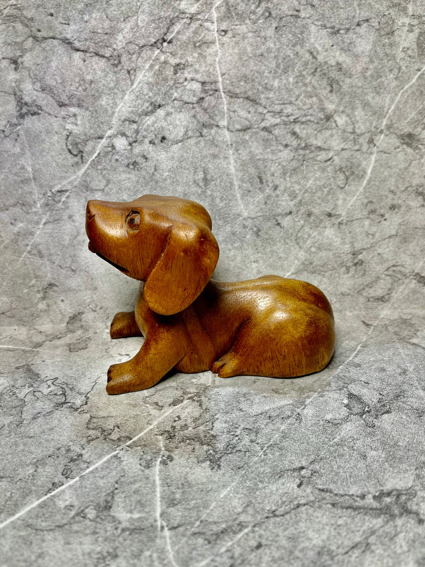 Wooden Miniature Dog Figure – Balinese Handcrafted Decor