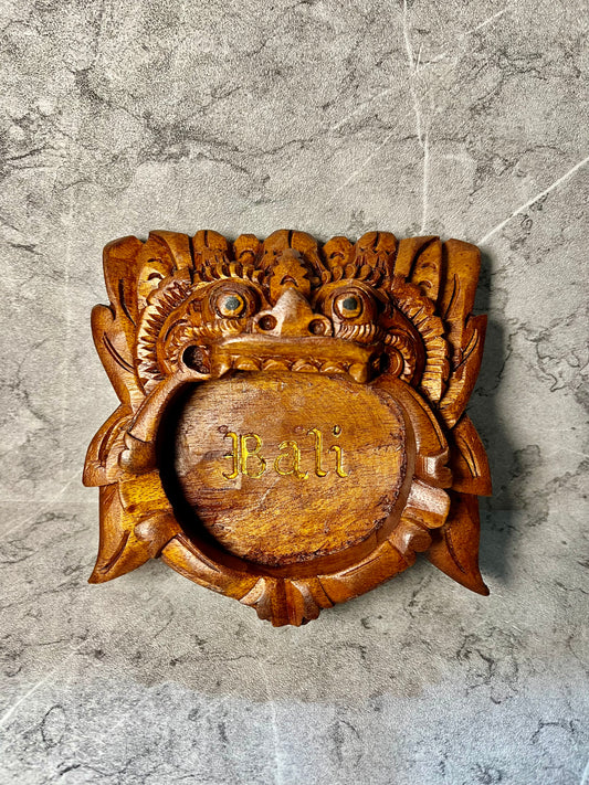 Wooden Balinese Barong Cigarette Ashtray