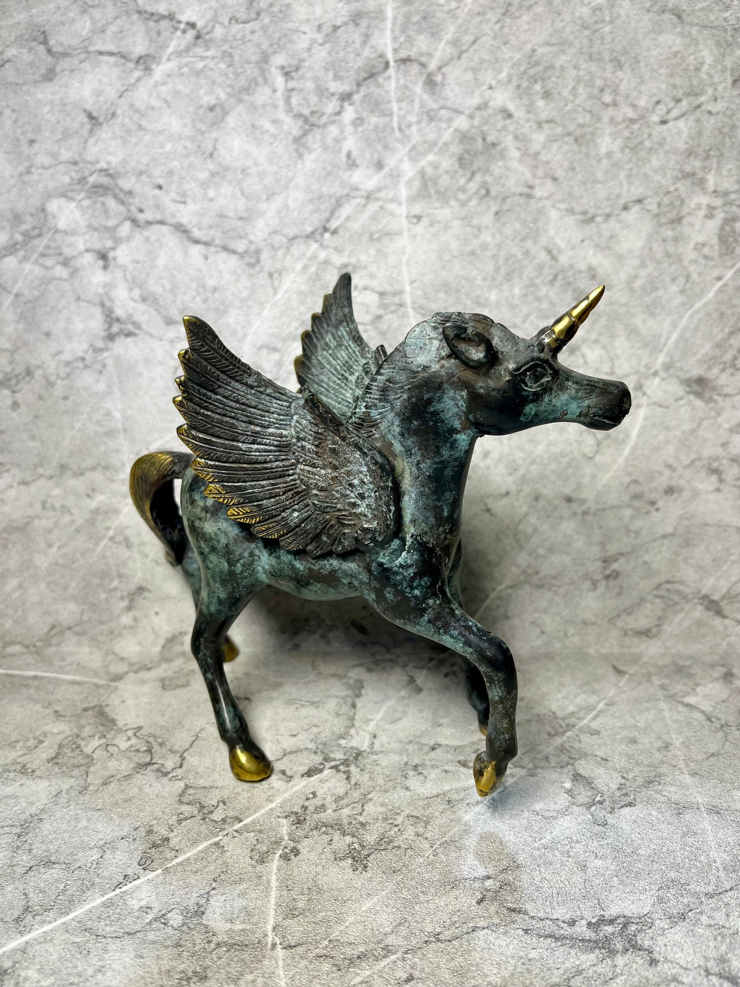 Mythical Grace – Bronze Unicorn Horse Figure | Handcrafted Balinese Art