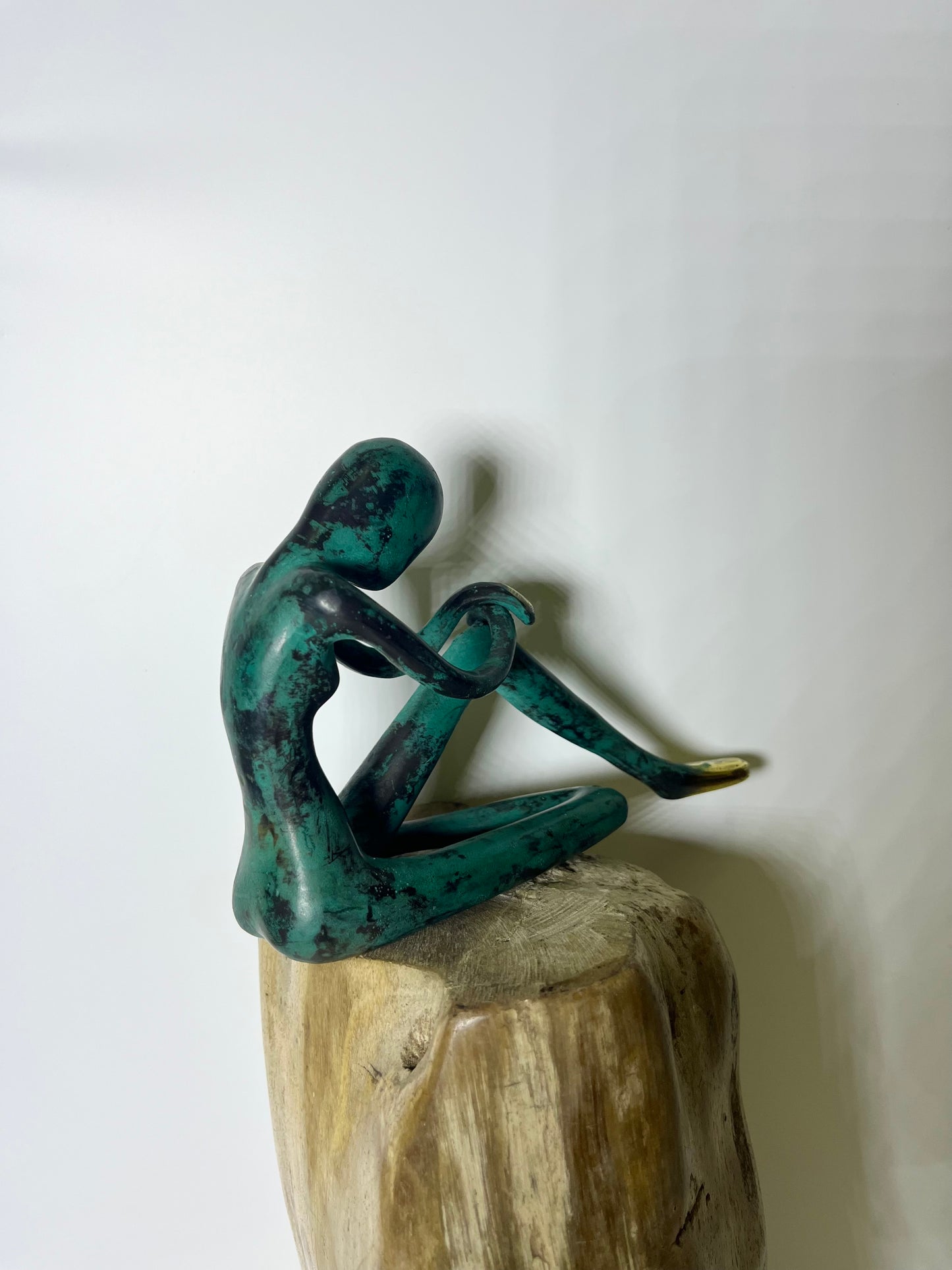 Bronze Abstract Pensive Woman Sculpture | Balinese Handcrafted Art