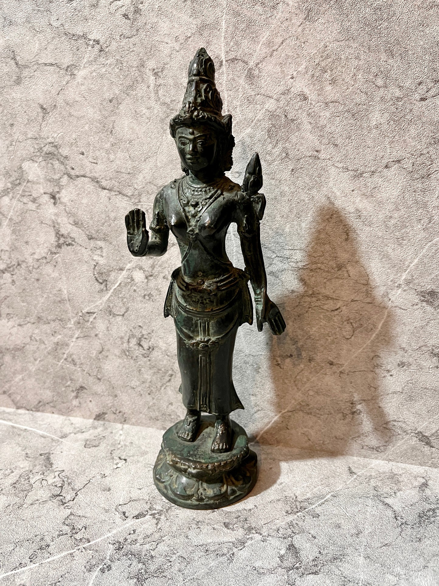 Bronze Goddess Tara Figure – Hindu Balinese Art Sculpture | Handmade Spiritual Home Decoration