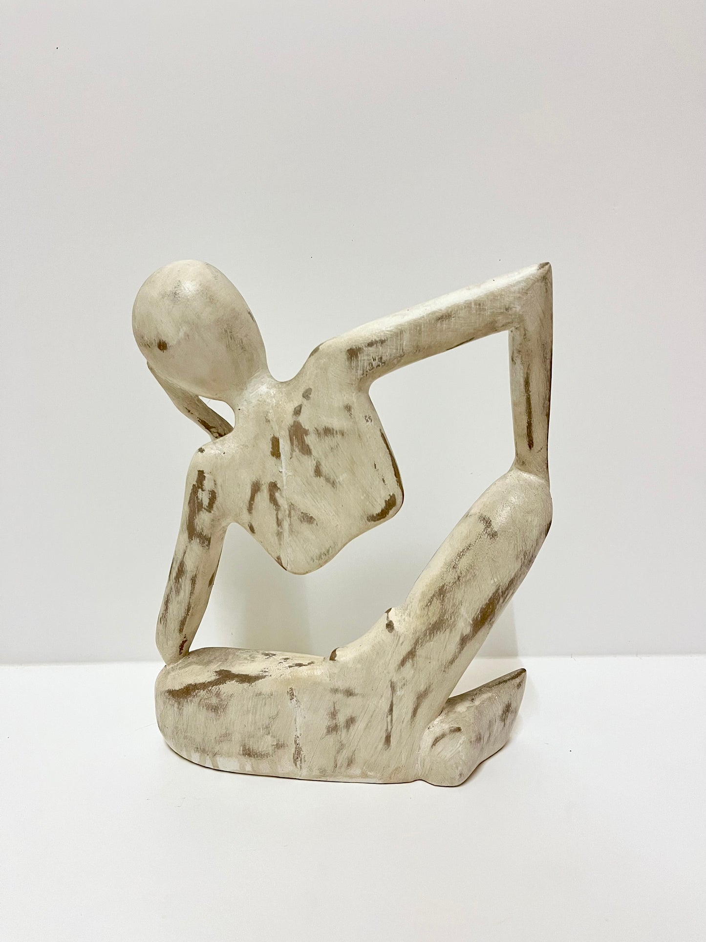 Grace in Thought – Abstract Wooden Woman Sculpture | Balinese Hand-Carved Decor, handmade, gift, housewarming, wall decoration.