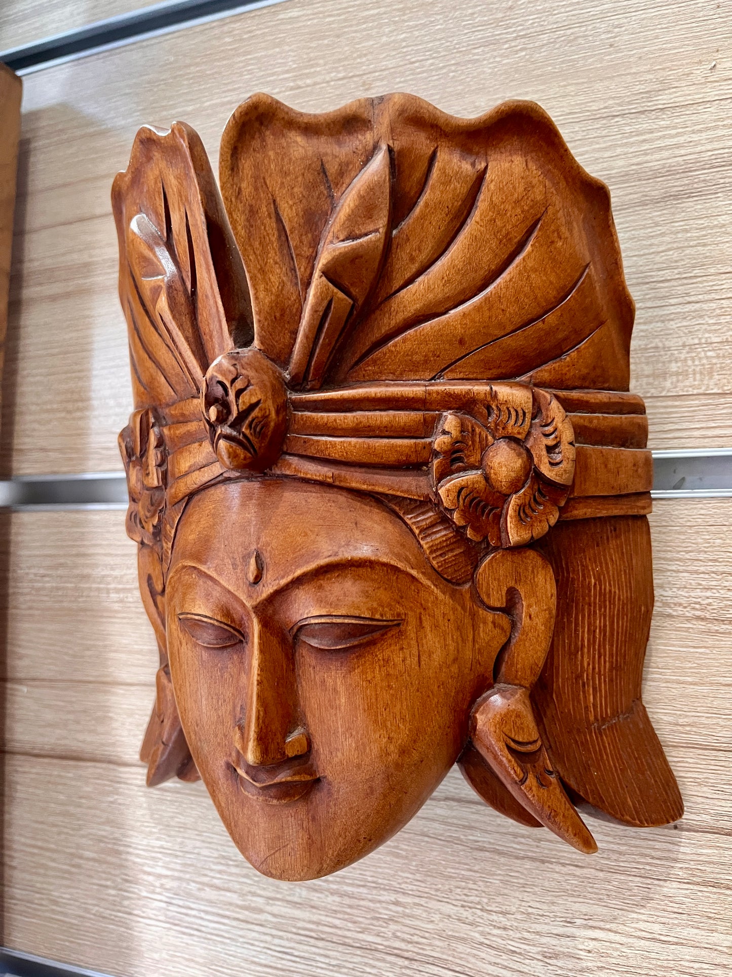 Wooden Balinese Traditional Man Mask – Hand-Carved Wall Sculpture | Cultural Home Décor, handmade, gift, housewarming, wall decoration.