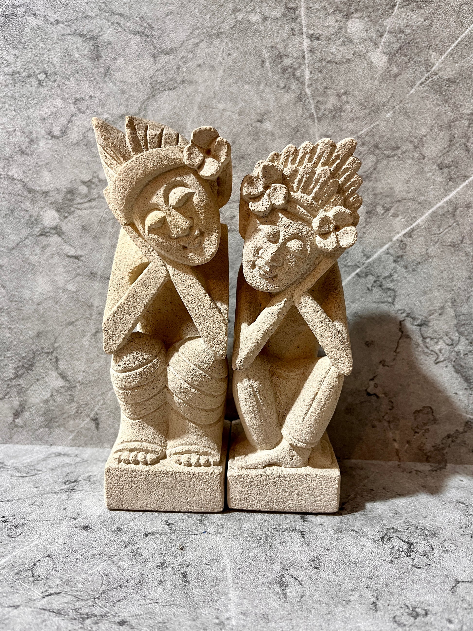 Balinese Limestone Wedding Couple – Handmade Sculpture | handmade, gift, housewarming, home decor.