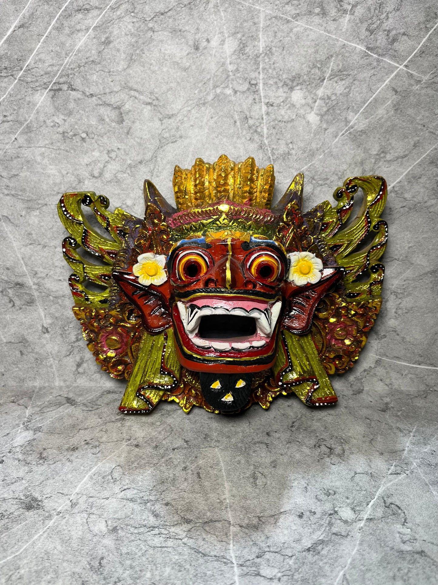 Hand-Carved Wooden Balinese Barong Statue