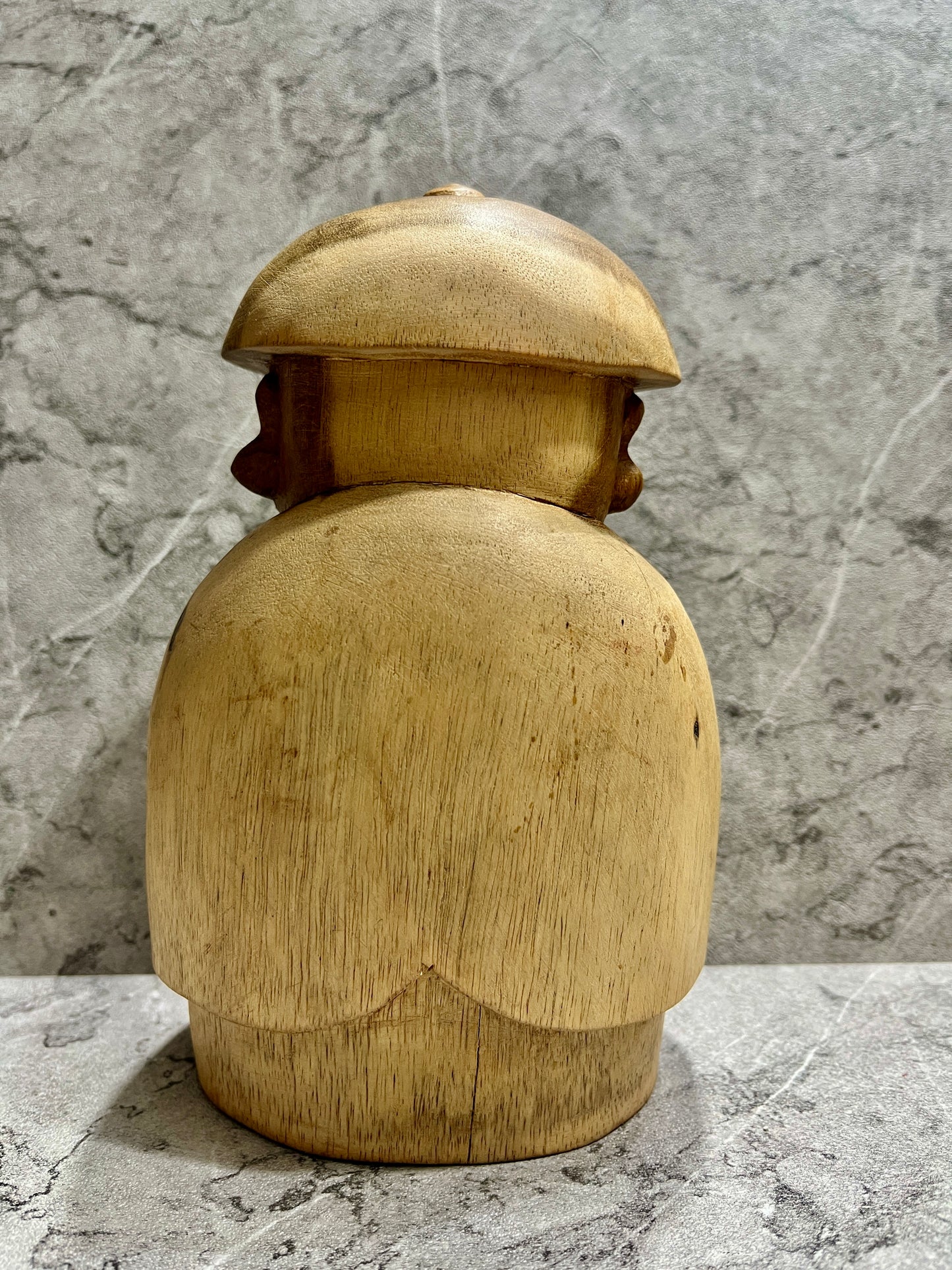Wooden Jizo with Hat Statue – Hand-Carved Buddhist Sculpture, Housewarming Gift, Spiritual Home Decor, villa decoration art, garden decor.