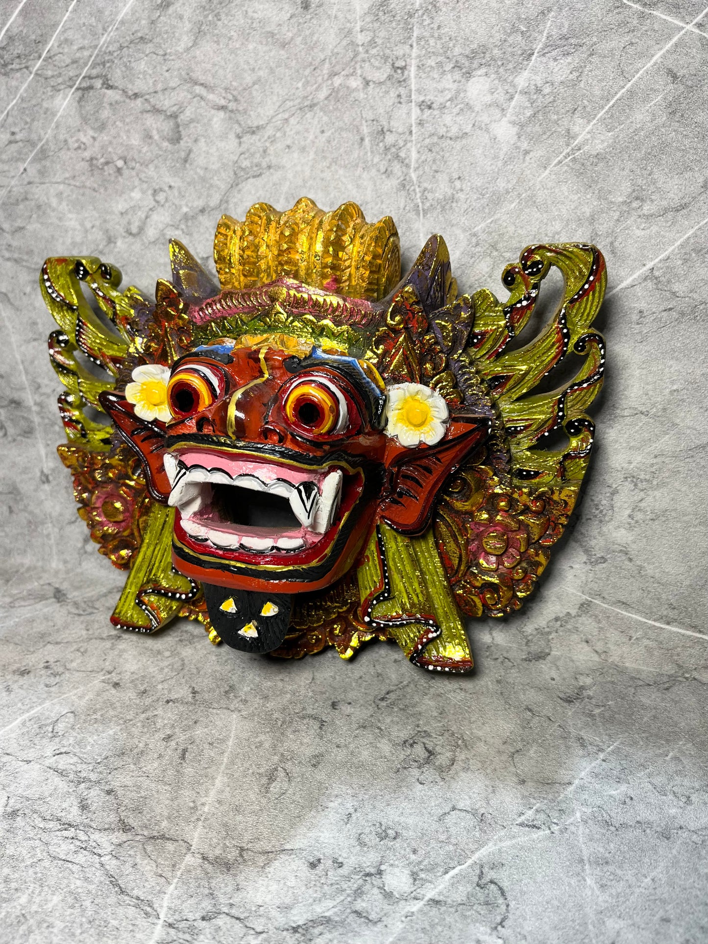 Hand-Carved Wooden Balinese Barong Statue
