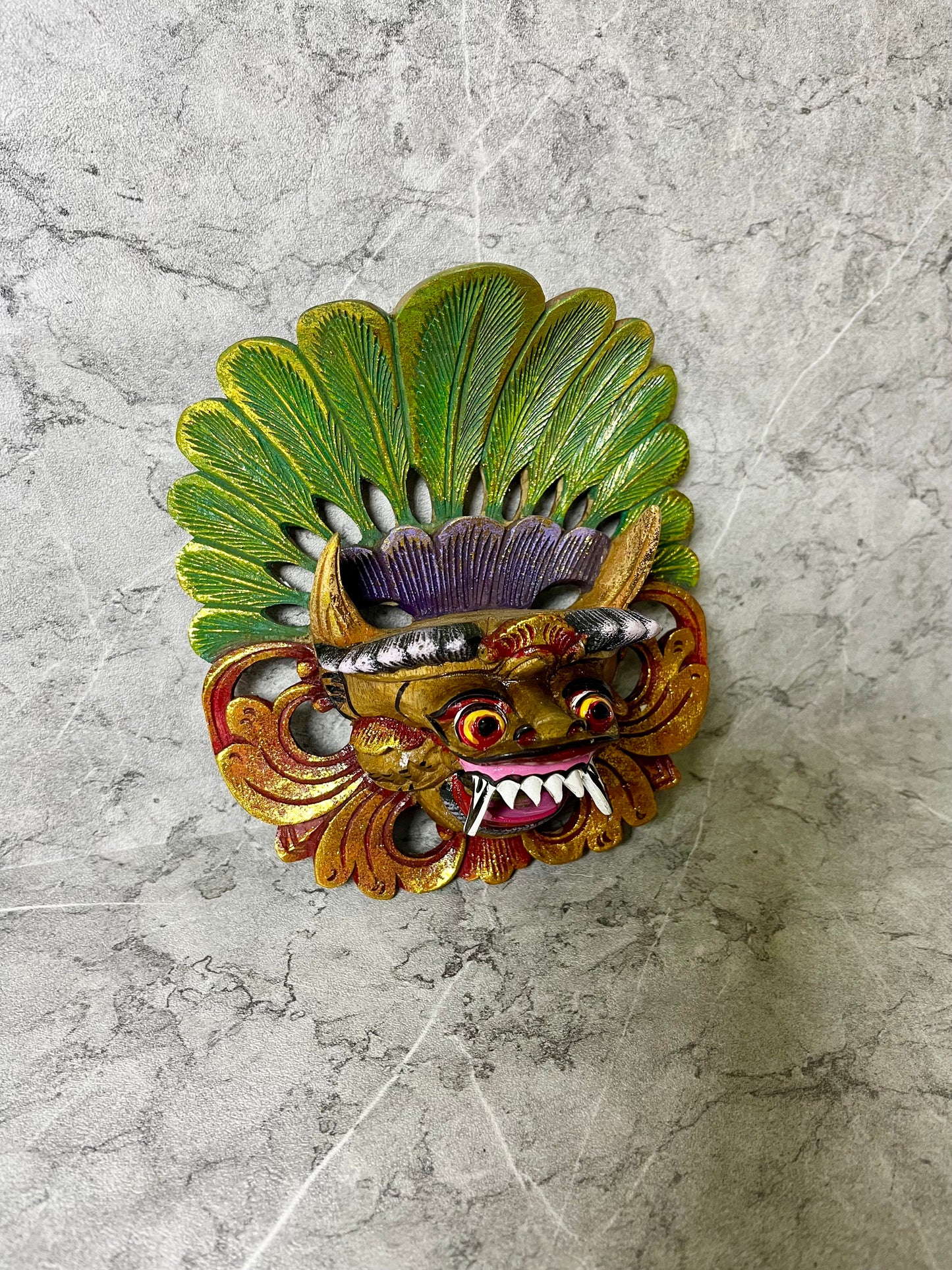 Guardian Spirit – Wooden Barong Hanging Mask | Balinese Wall Art Decor