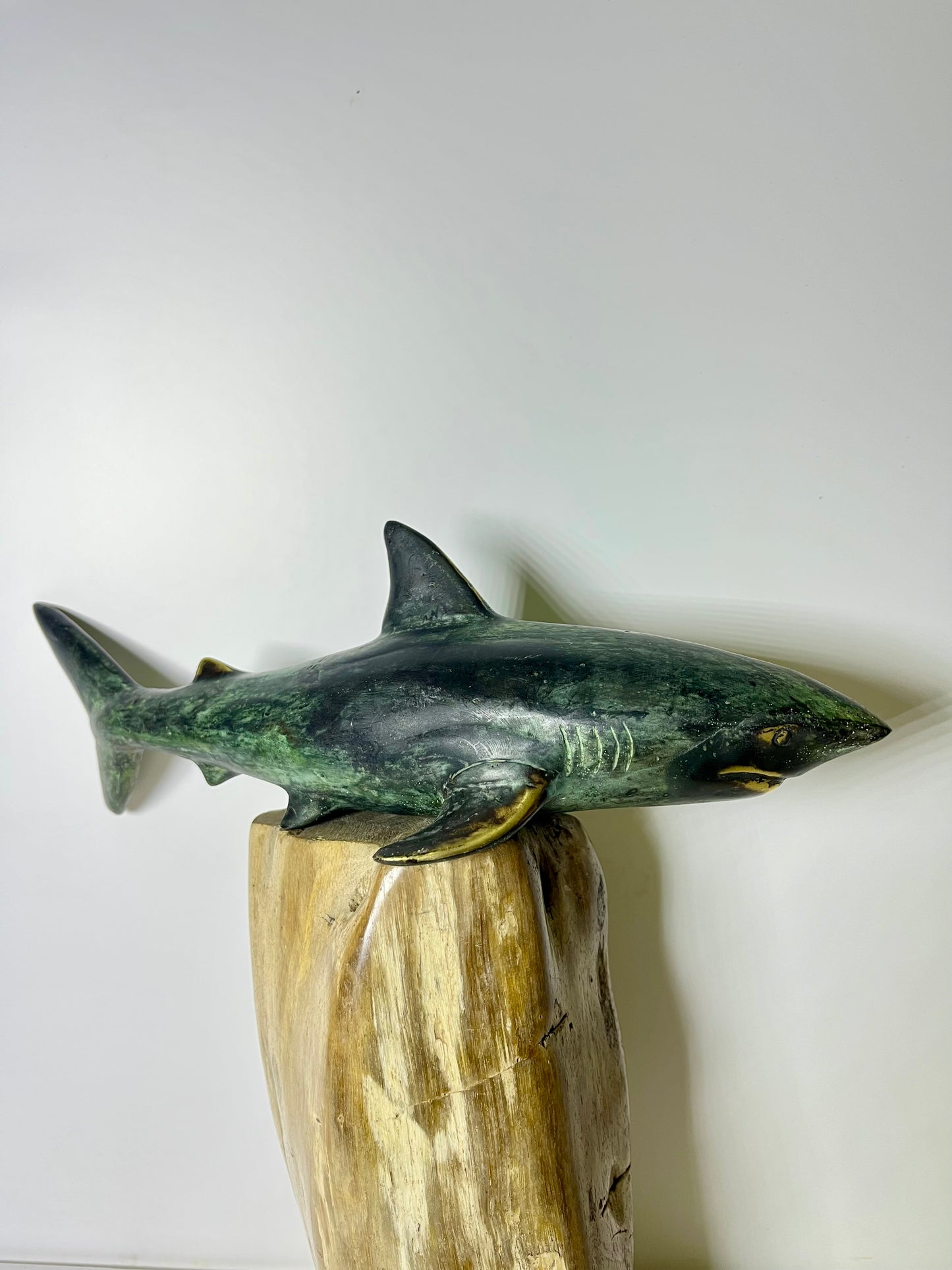 Ocean Sentinel – Handmade Bronze Shark Figure | Balinese Marine Art Sculpture