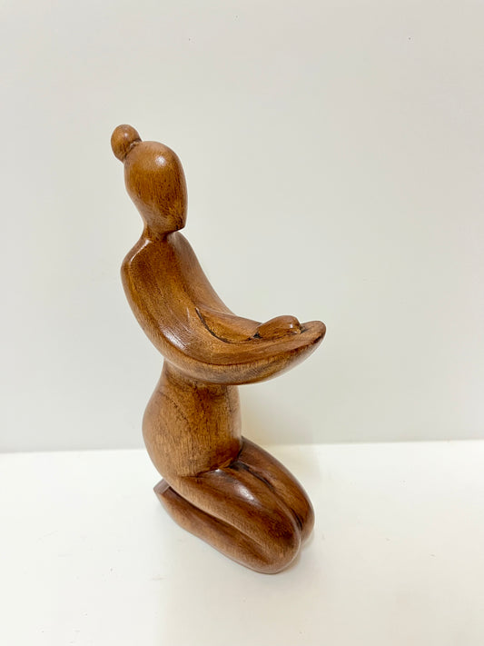 Balinese Abstract Mother and Child Wooden Sculpture