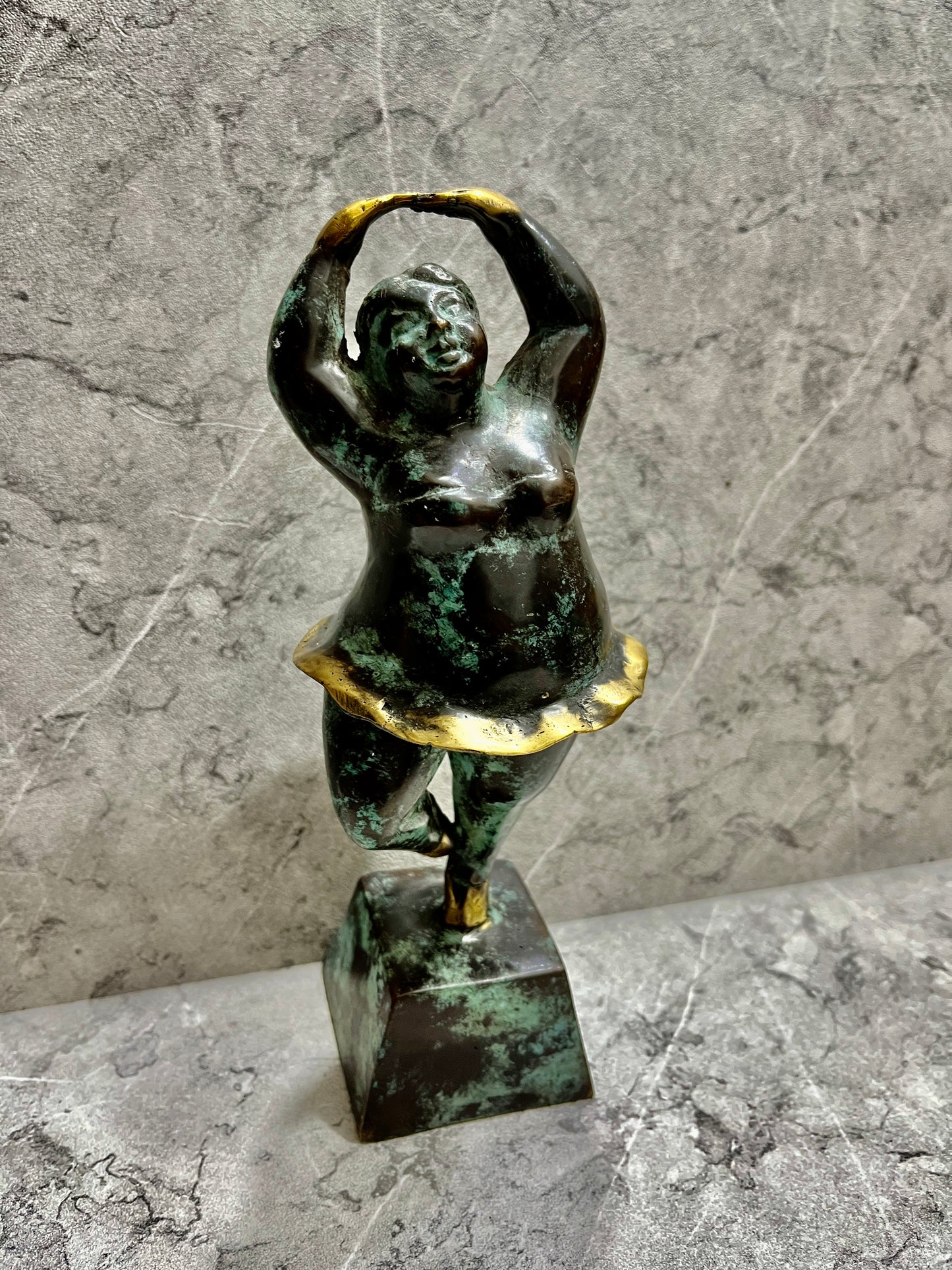 Bronze Ballet Dancer Sculpture: Abstract Curvy Woman Art Decor