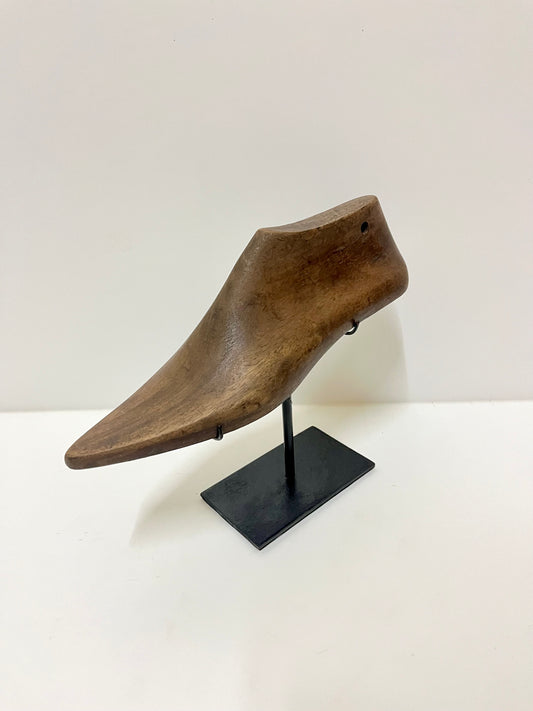 Carved Sole Story – Wooden Shoe Decor with Iron Stand | Balinese Artisan Craft