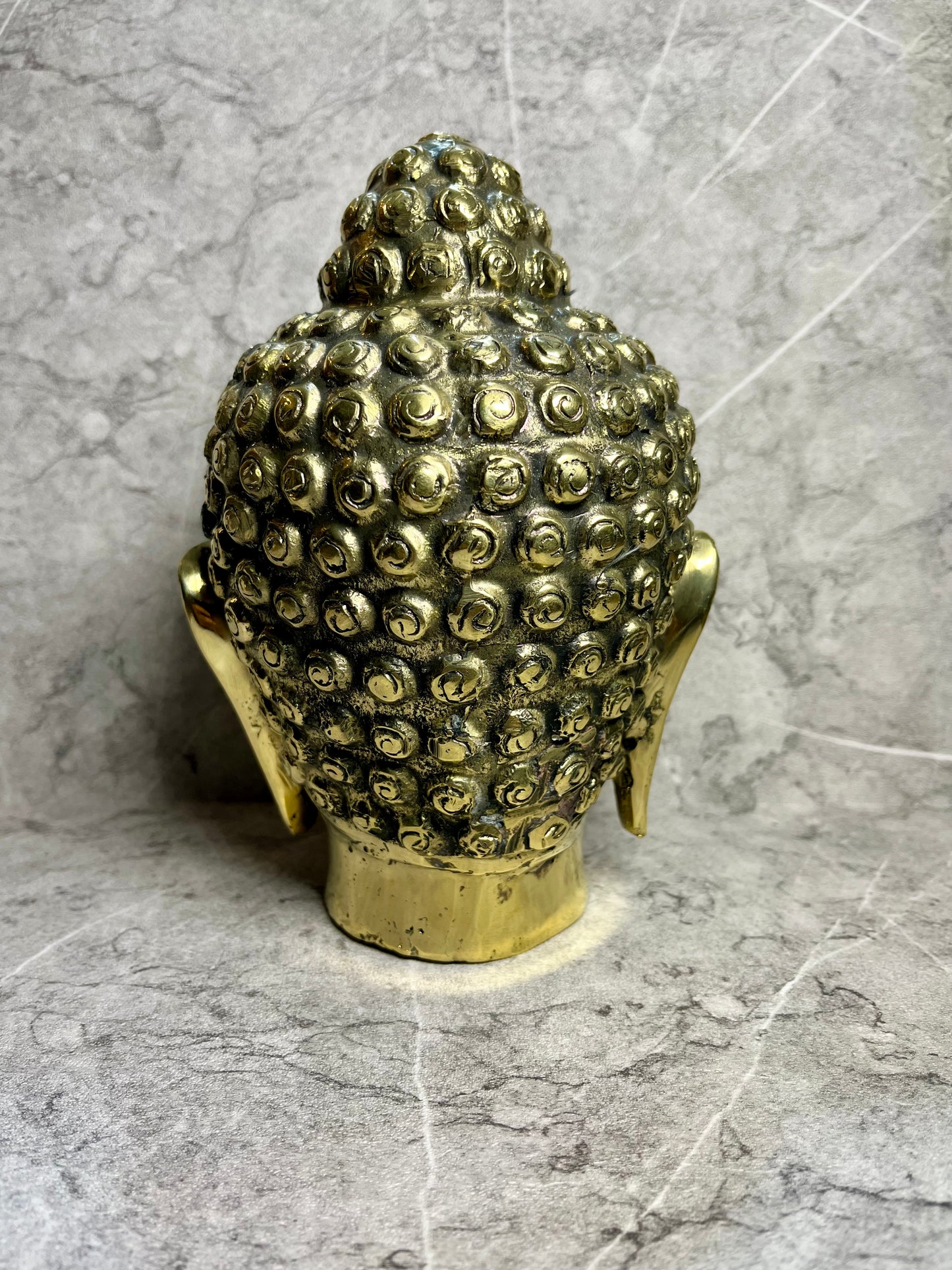 Bronze Buddha Head Statue | Handmade Balinese Spiritual Art