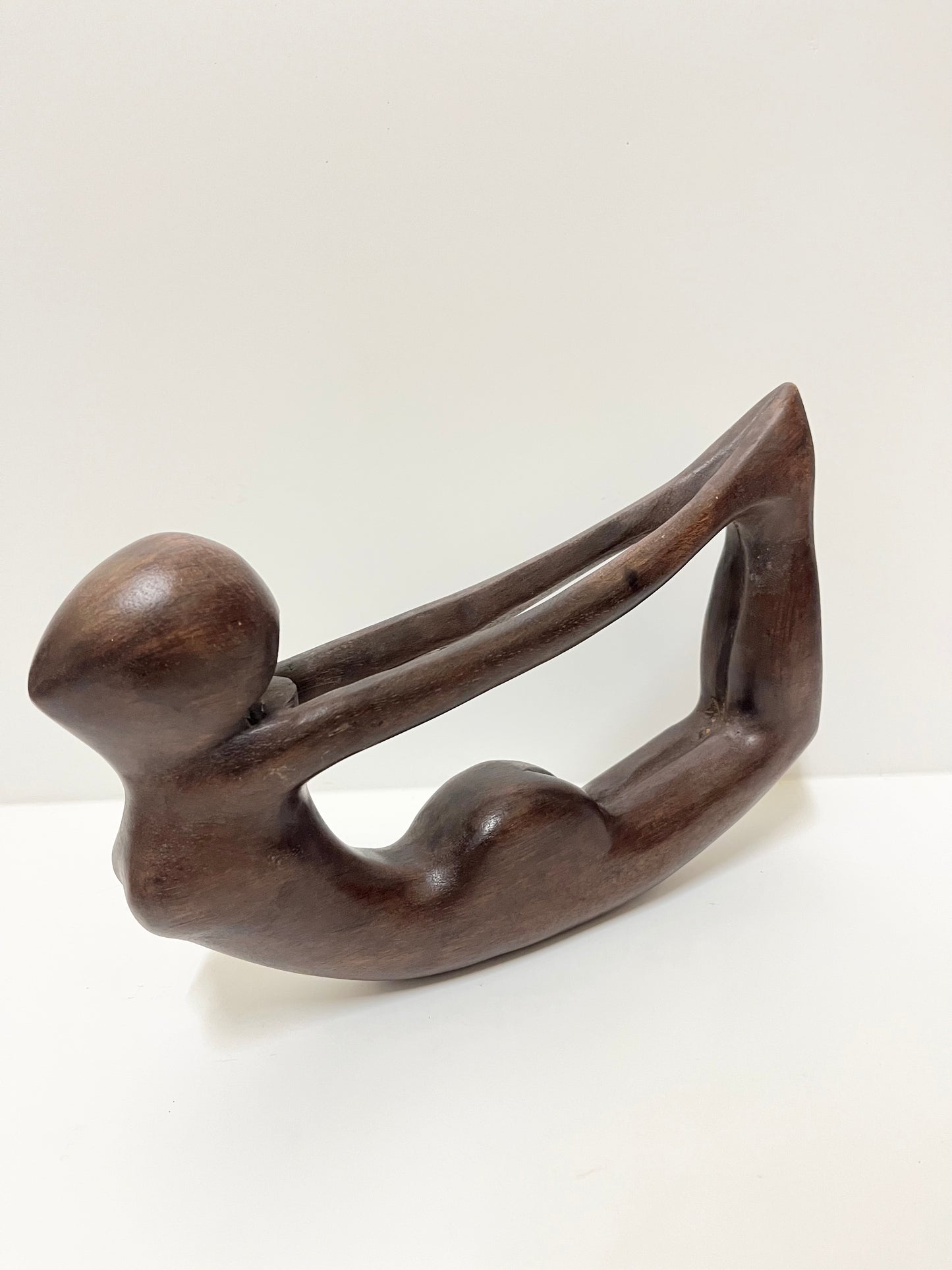 Abstract Wooden Yoga Woman Sculpture | Balinese Hand-Carved Decor, handmade, gift, housewarming, home decoration.