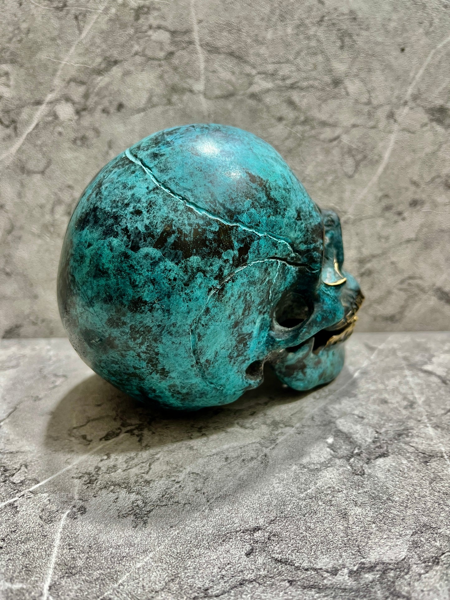Bronze Skull Sculpture: Gothic Tribal Home Decor