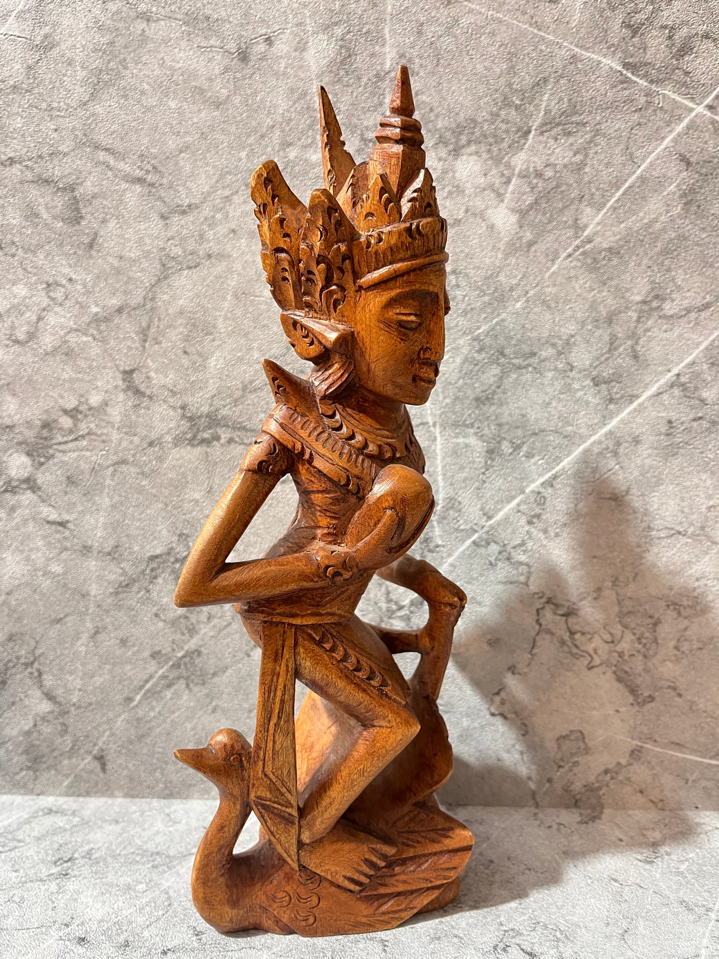 Wooden Balinese Traditional Woman Figure – Hand-Carved Sculpture | Elegant decor, handmade, gift, housewarming, home decor, handmade.
