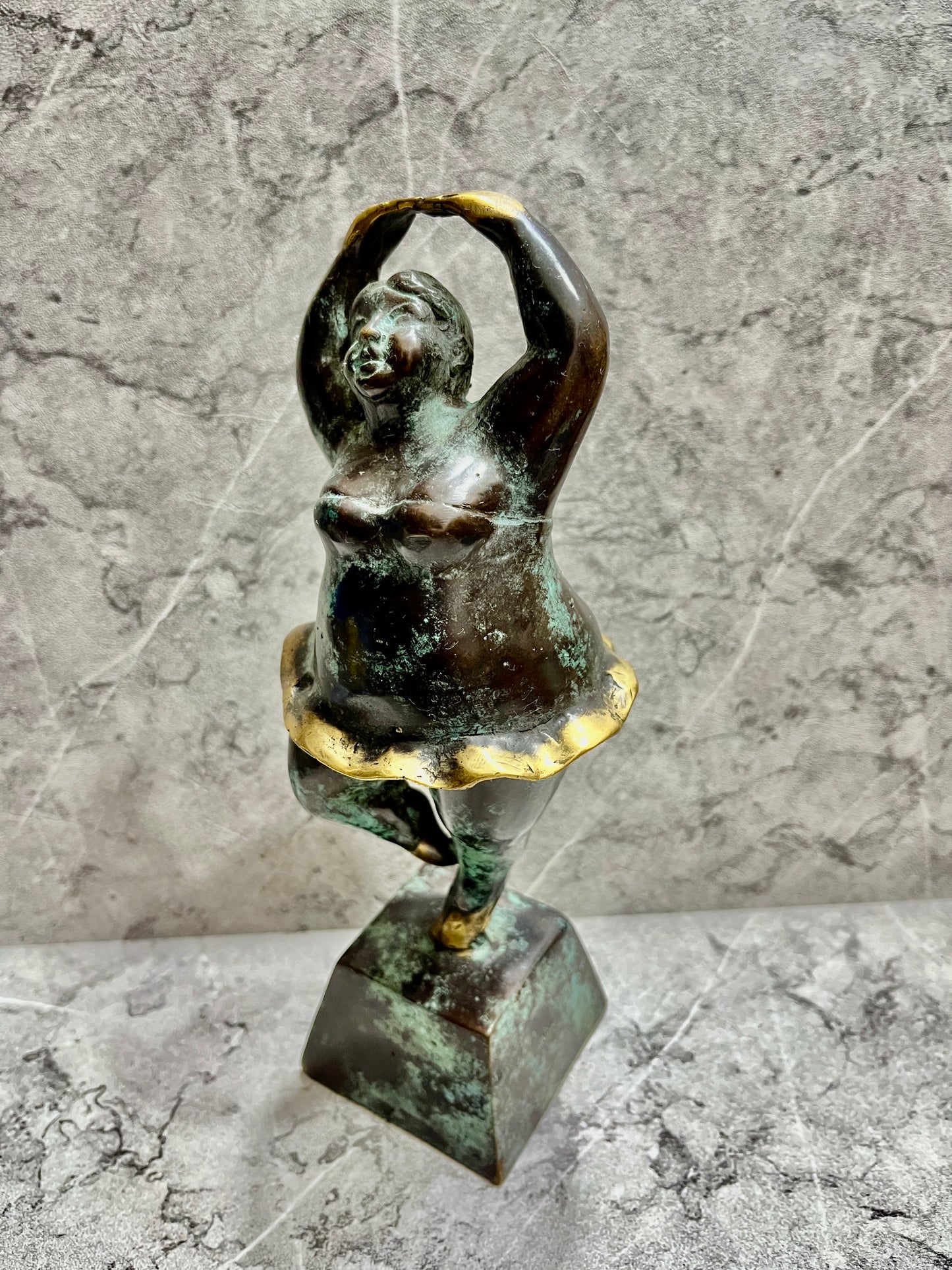 Bronze Ballet Dancer Sculpture: Abstract Curvy Woman Art Decor