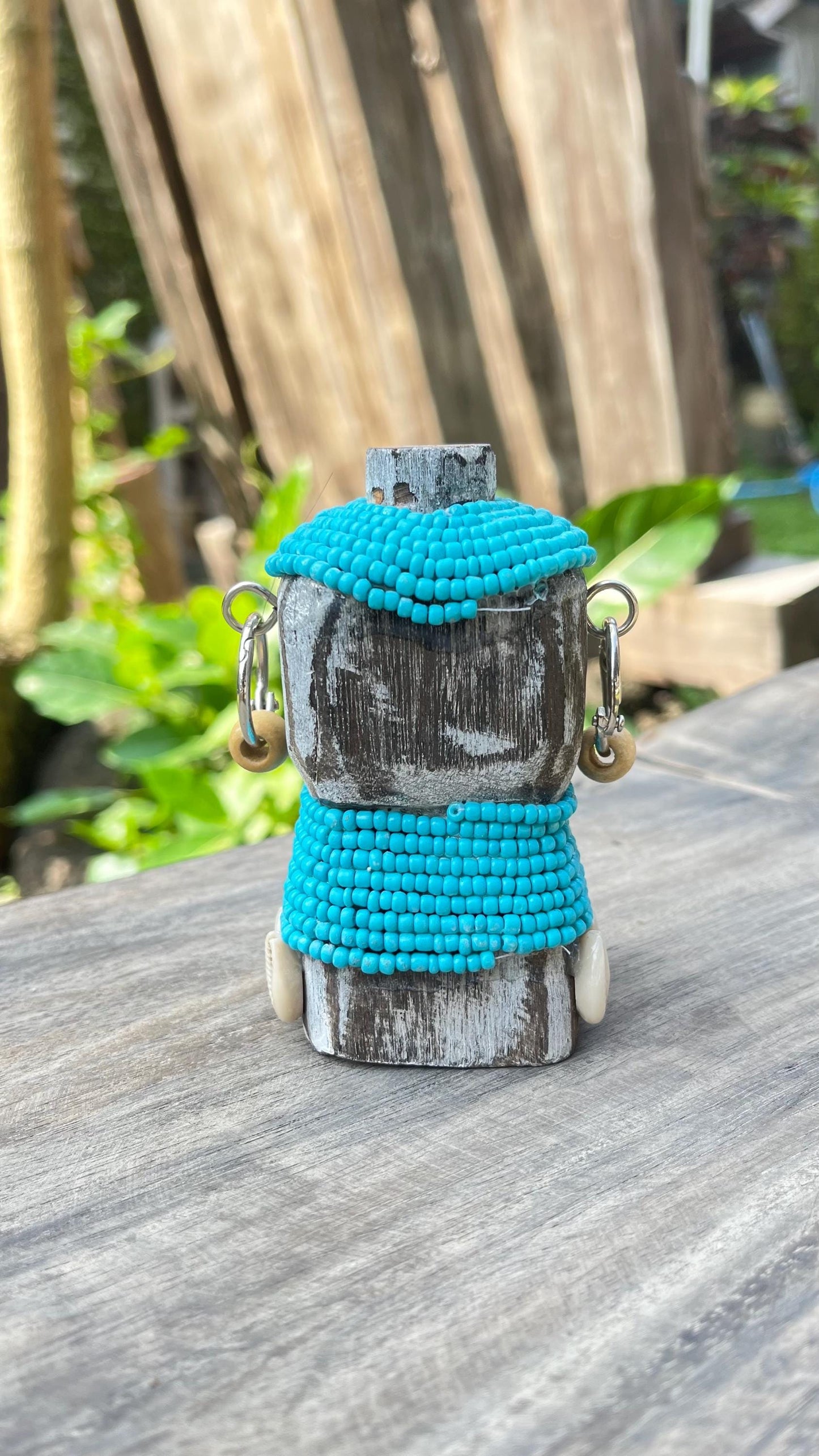 Handcrafted Tribal Totem – Ocean Blue Edition
