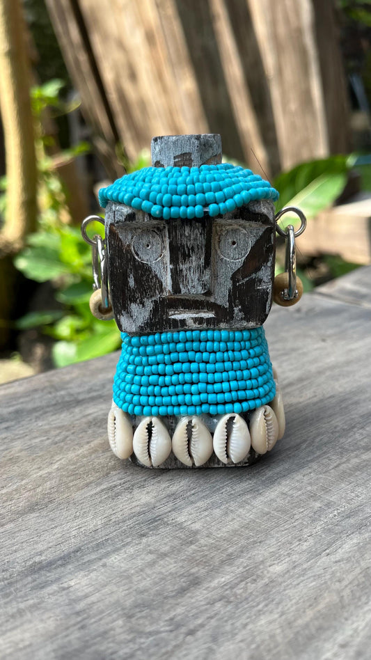 Handcrafted Tribal Totem – Ocean Blue Edition
