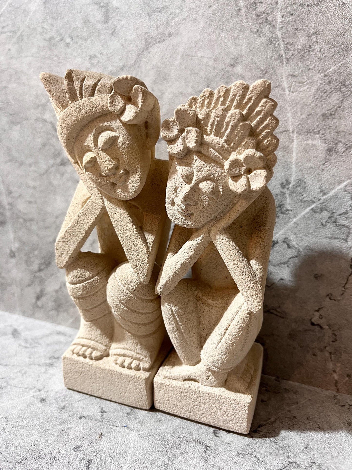 Balinese Limestone Wedding Couple – Handmade Sculpture | handmade, gift, housewarming, home decor.
