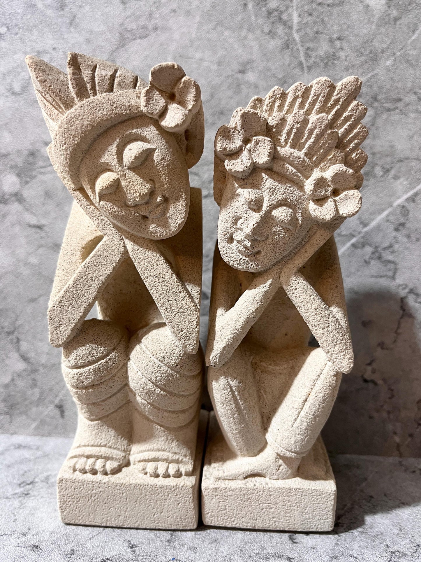 Balinese Limestone Wedding Couple – Handmade Sculpture | handmade, gift, housewarming, home decor.